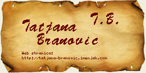 Tatjana Branović vizit kartica